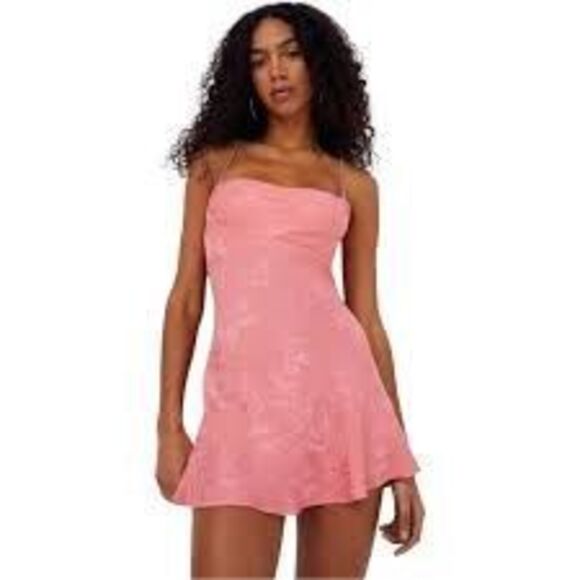 NWT For Love & Lemons. Gabrielle mini dress in pink Size M - Picture 6 of 15